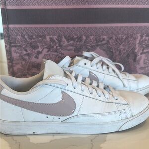 Women's White and Pink Sneakers